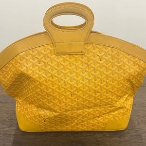 Goyard woman PVC leather handbag in mustard yellow color